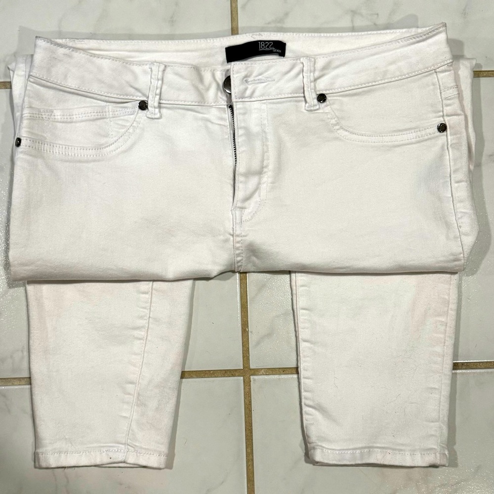 1822 Denim White Skinny Ankle Jeans size 14